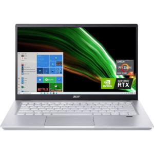 Acer Swift X SFX14 - AMD Ryzen 7 5800U, 16GB RAM, 512GB SSD, 4GB NVIDIA RTX 3050 Ti - Windows 11 Pro
