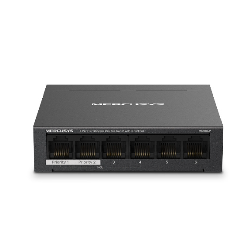MERCUSYS MS106LP 6-Port 10/100Mbps Desktop Switch with 4-Port PoE+
