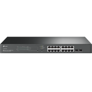 TP-Link TL-SL1218MP 16-Port 10/100Mbps + 2-Port Gigabit Rackmount Switch with 16-Port PoE+