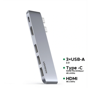 UGREEN CM251 5-in-2 Dual USB-C Mac Docking Station – 3×USB-A 3.0, 4K HDMI & 100W PD