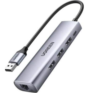 UGREEN CM475 USB 3.0 Hub with 3 USB Ports & Gigabit Ethernet Adapter